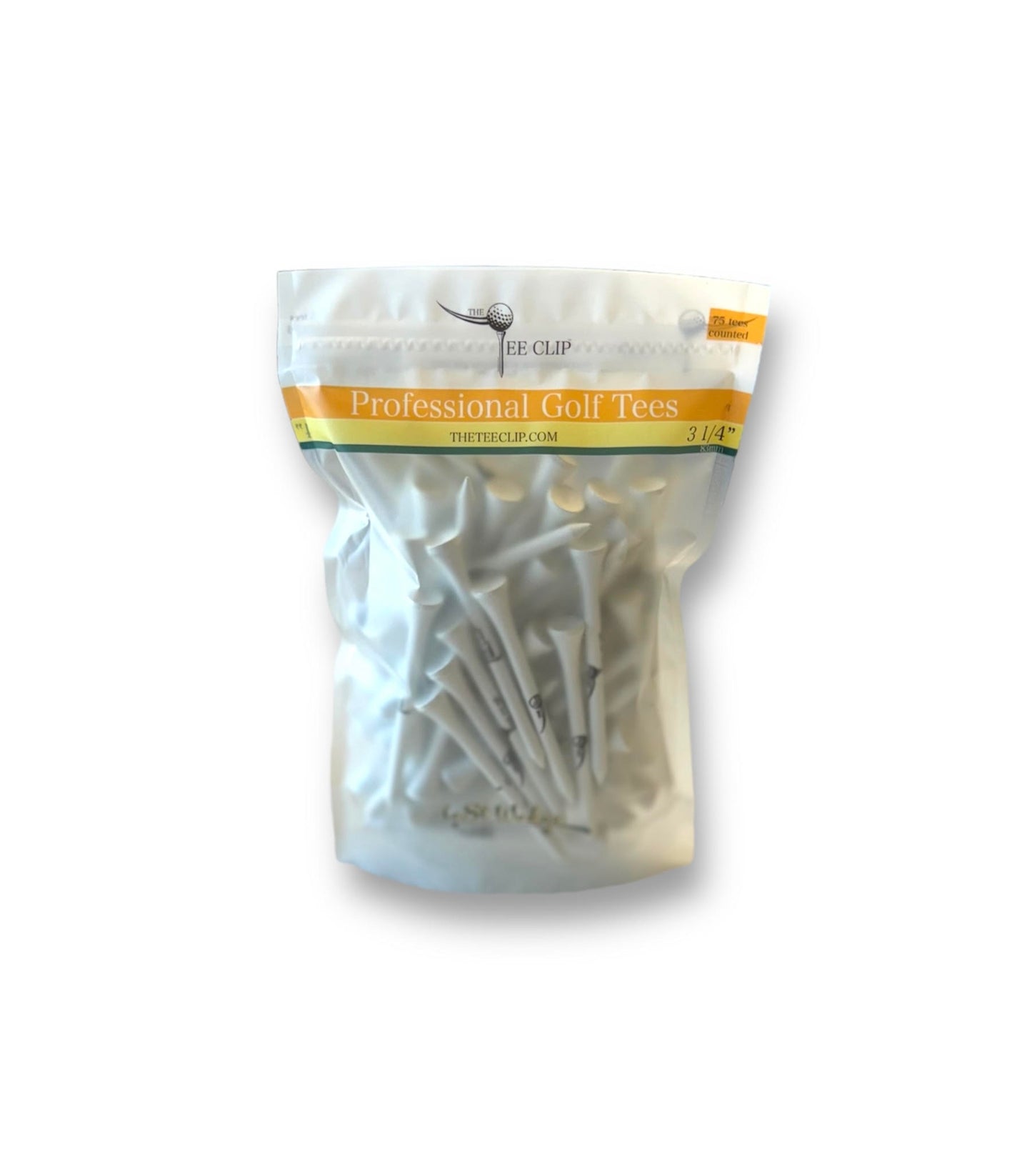 The Tee Clip® - Professional Golf Tees | 75 Counted Pack | 3 1/4" (83mm) Length