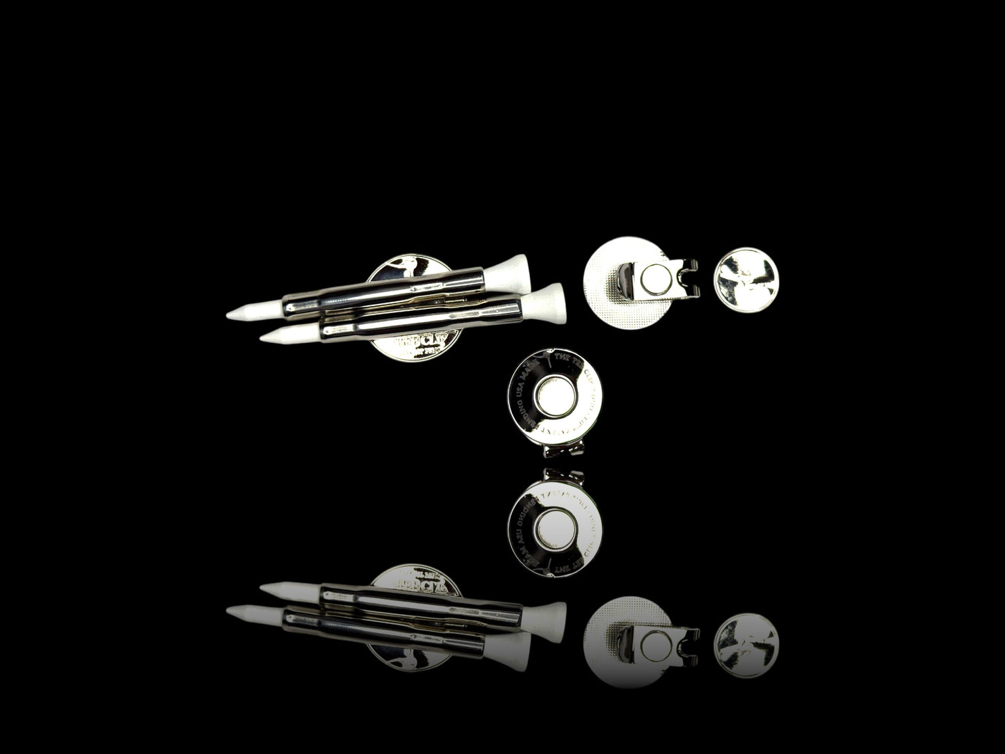 The Tee Clip®: USA Made | Magnetic Golf Tee Holder | Double Barrels for 2 Tees, Ball Marker, Putting Alignment Tool, Divot Fixer