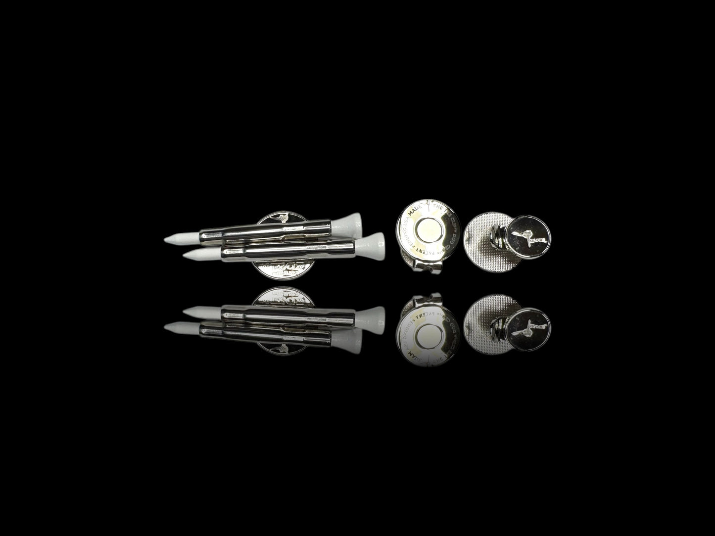The Tee Clip®: USA Made | Magnetic Golf Tee Holder | Double Barrels for 2 Tees, Ball Marker, Putting Alignment Tool, Divot Fixer