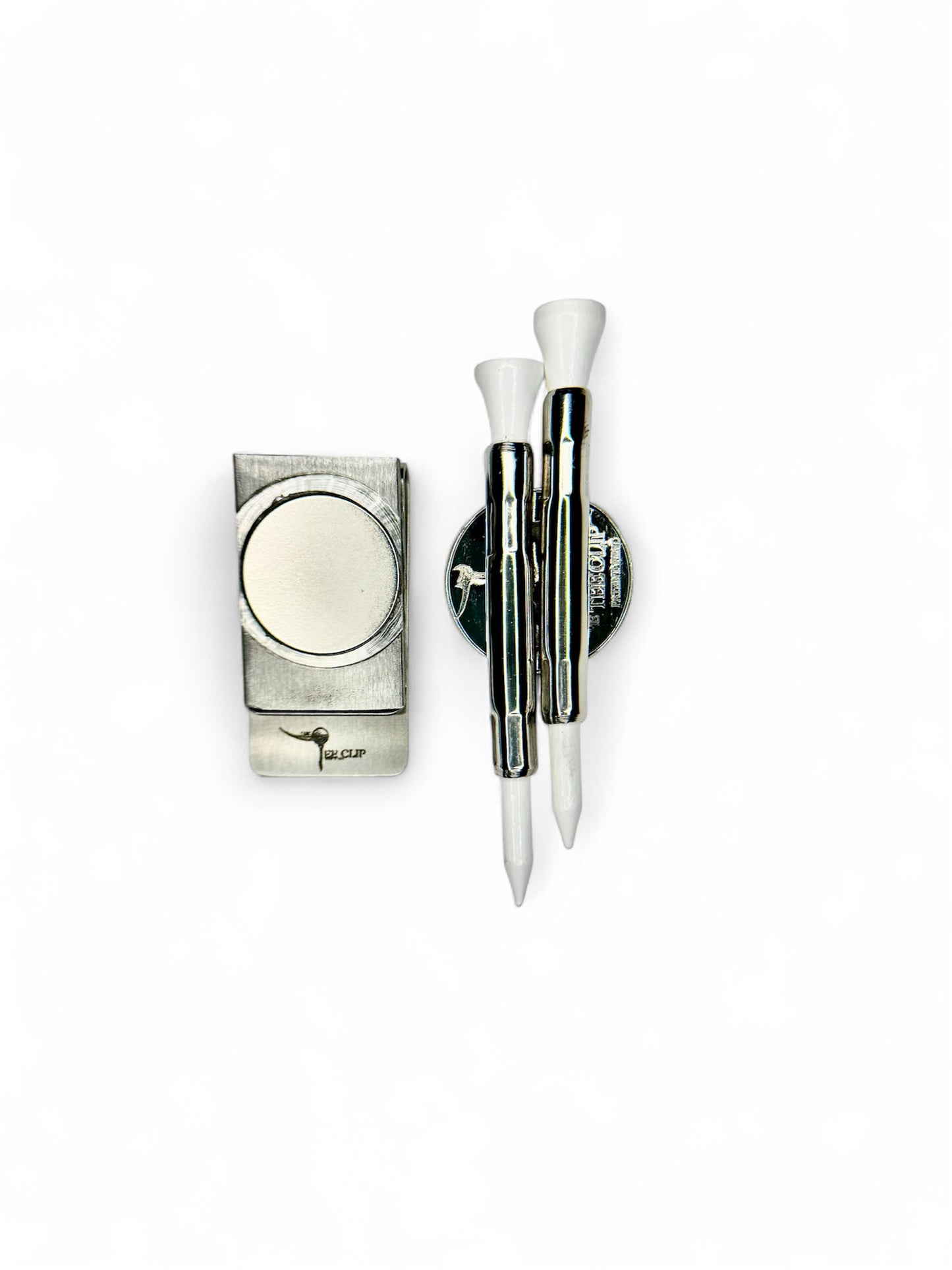 The Tee Clip® Hip Clip™: USA Made | Magnetic Golf Tee Holder for Belt Or Waist | Holds The Tee Clip™ | Double Barrels for 2 Tees, Ball Marker, Putting Alignment Tool, Divot Fixer