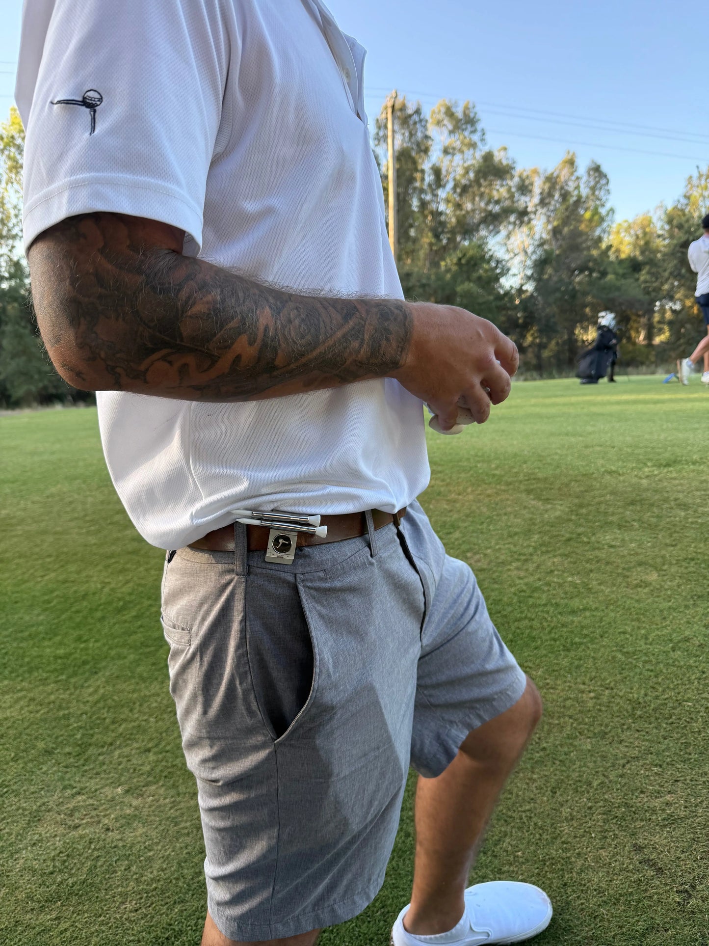The Tee Clip® Tether V.V – USA Made Patent Pending Belt & Waistband Golf Tee Holder The Tee Clip