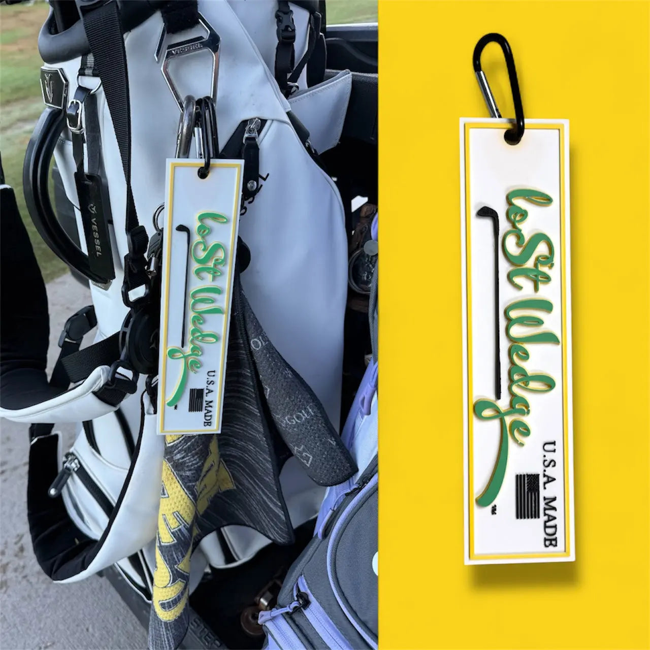 Lost Wedge™ Official Golf Bag Hang Tag – Premium USA-Made Swag