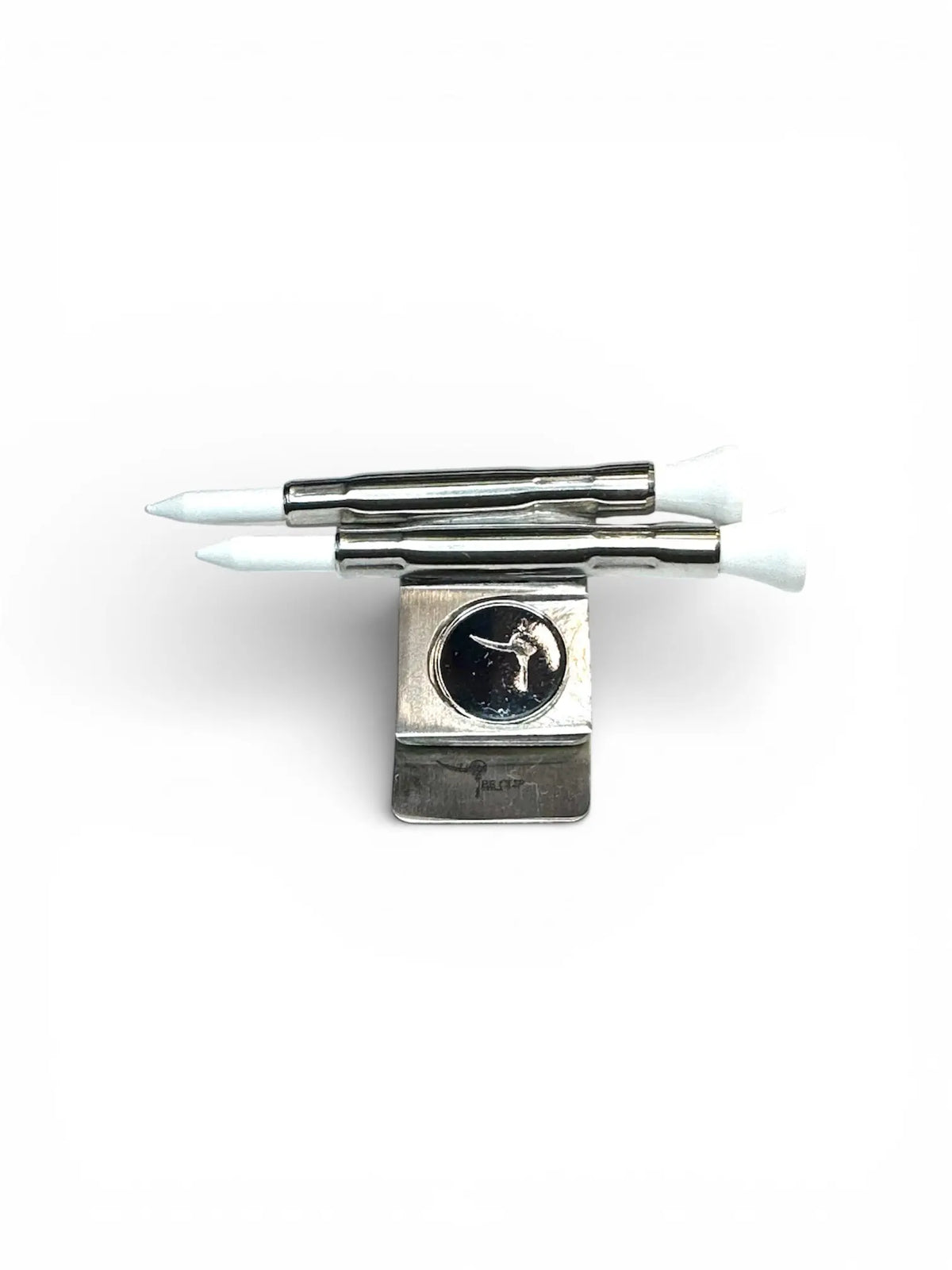 The Tee Clip® Tether™: USA Made | Golf Tee Holder for Belt or Waist| Double Barrels for 2 Tees and 18mm Ball Marker Lost Wedge™